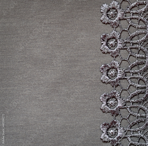Gray lace on gray jersey fo...