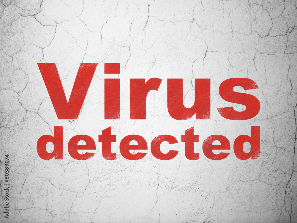 Privacy concept: Virus Detected on wall background Privacy concept: Virus Detected on wall background