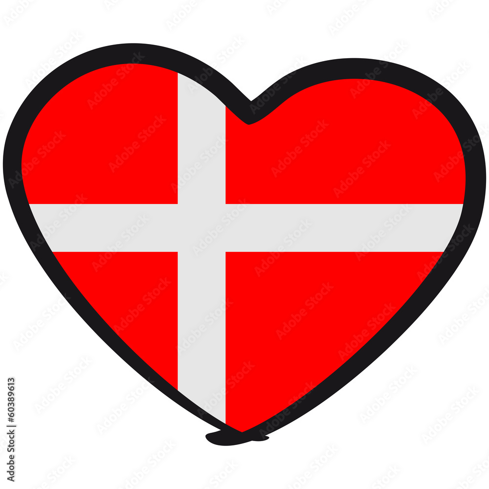 Obraz premium Denmark Danmark Heart Logo