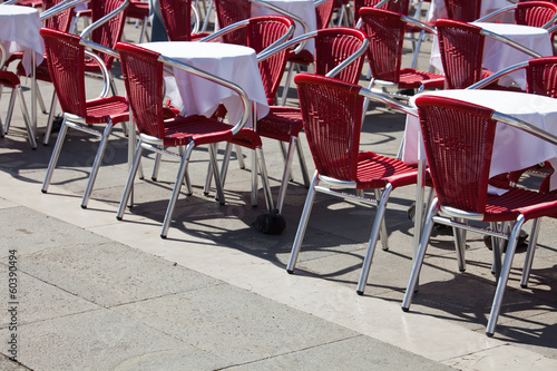 Cafe tables in Venice