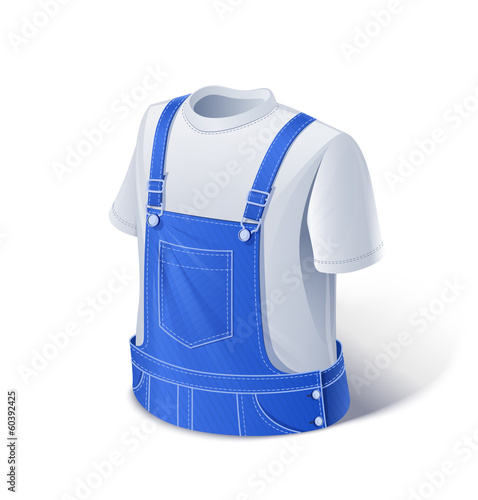 Shirt and overalls. Workers clothes.  Eps10 vector