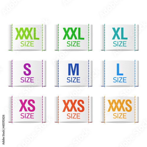 Size clothing labels