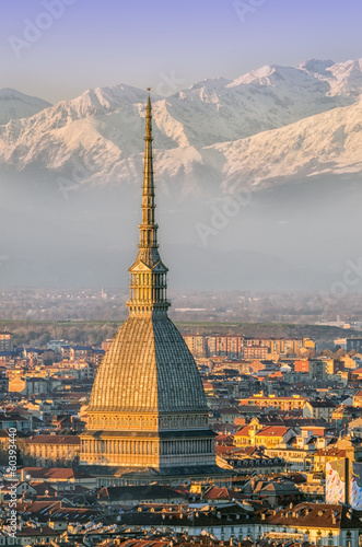 Turin (Torino), Mole Antonelliana and Alps