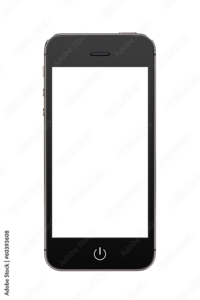 Black iphone smartphone with blank screen mockup Black iphone smartphone with blank screen mockup