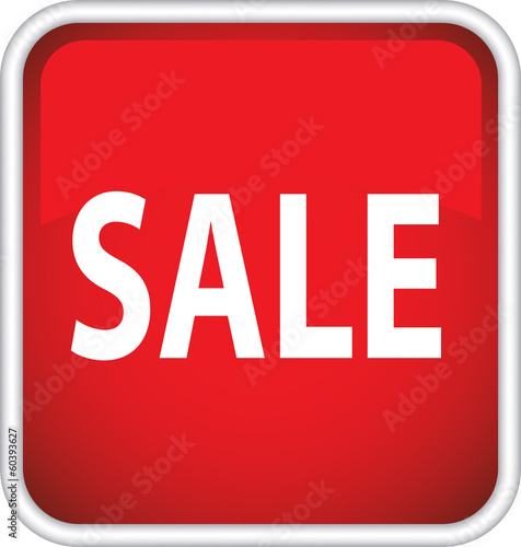 Красный векторный знак с надписью SALE