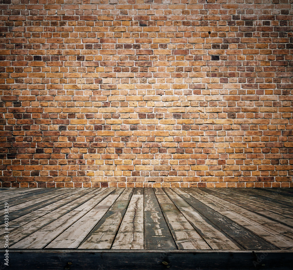 Fototapeta premium old room with brick wall