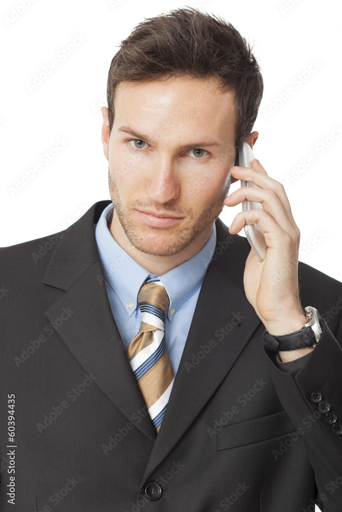 Businessman calling by smart phone. Communication technology. Businessman calling by smart phone. Communication technology.