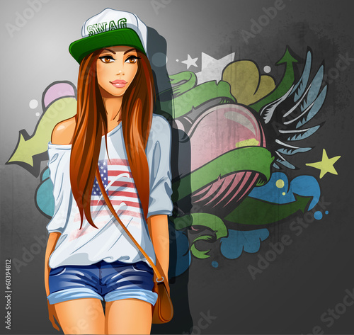 Swag girl. Vector