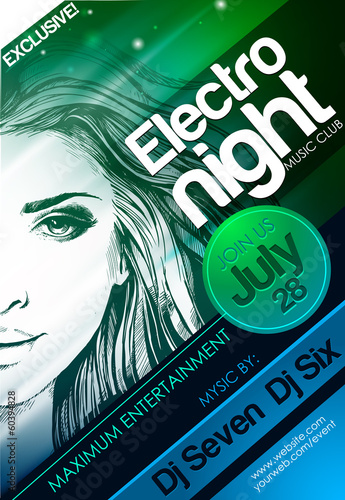 Party poster with a sexy girl