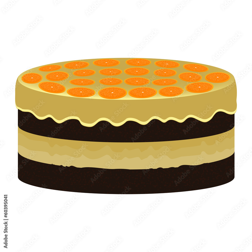 Orange cake with chocolate biscuit