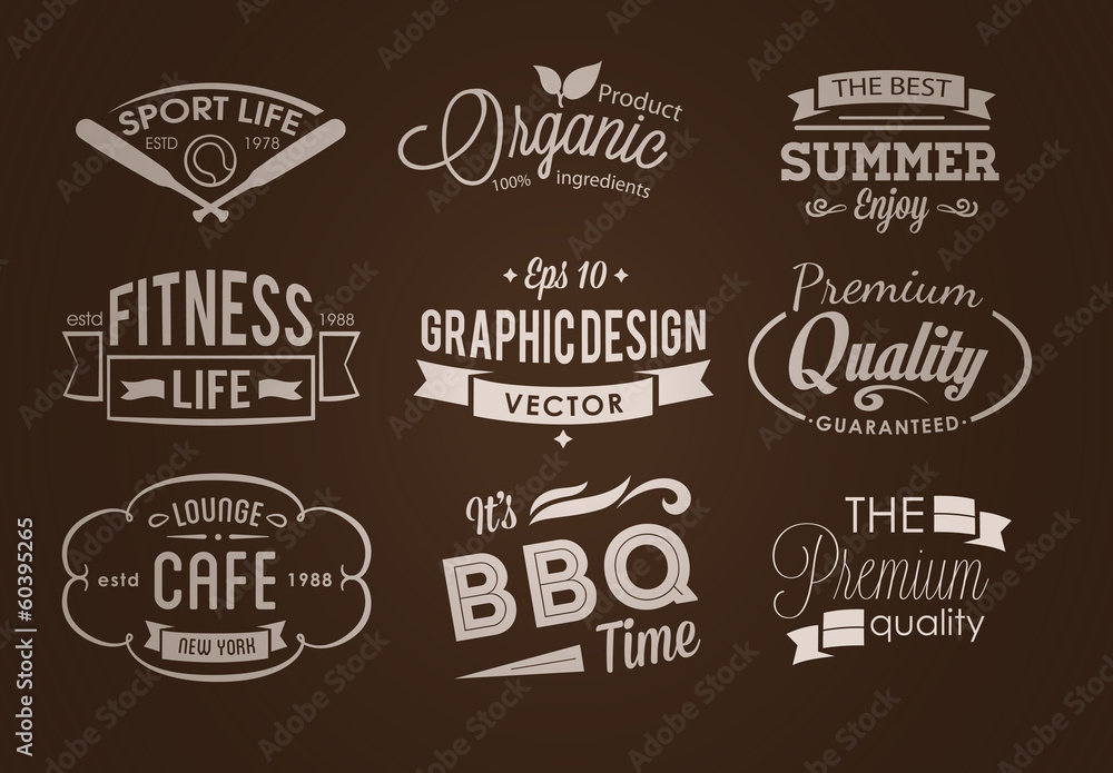 Vector labels set Vector labels set