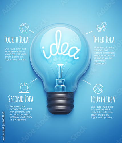 Creative design template with light bulb