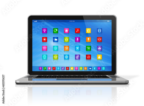 Laptop Computer - apps icons interface