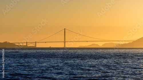 Golden Gate bridge sunset in San Francisco California