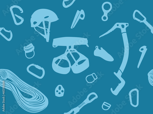 Climbing items seamless pattern