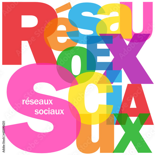 Mosaïque de Lettres "RESEAUX SOCIAUX" (médias internet web)