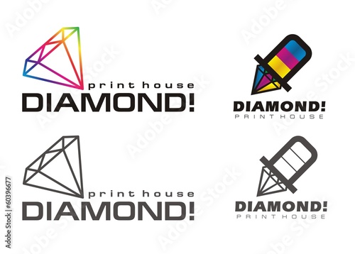 Diamond print logo set