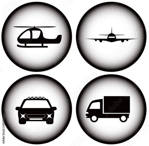 set transport on glowing icons