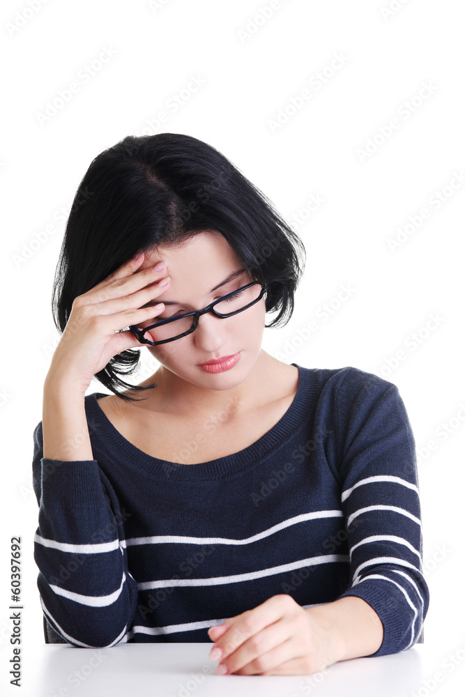 Young sad woman, have big problem or depression Young sad woman, have big problem or depression