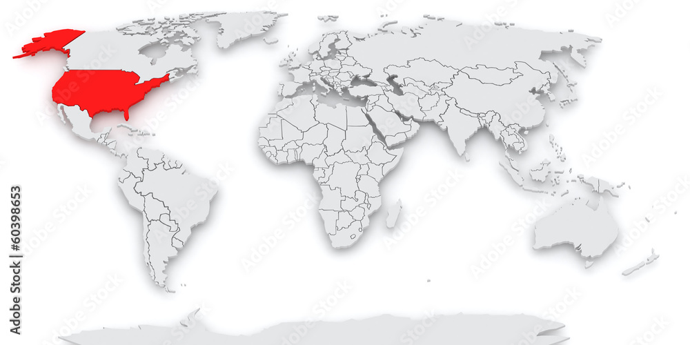 Fototapeta premium Map of the world. USA