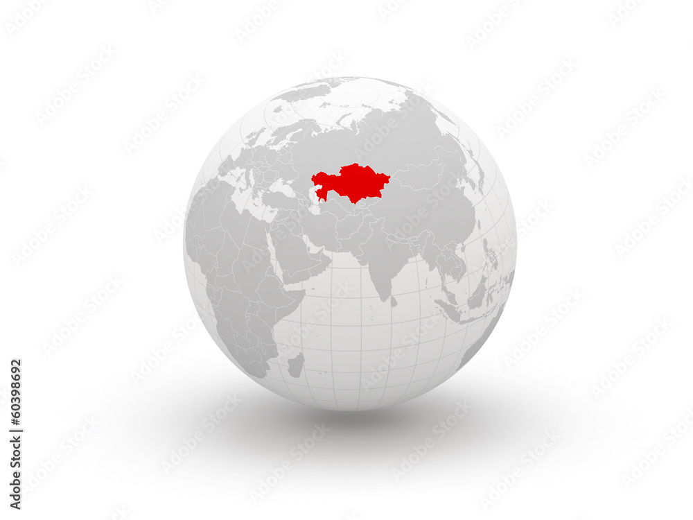 Globe. 3d. Kazakhstan. Globe. 3d. Kazakhstan.