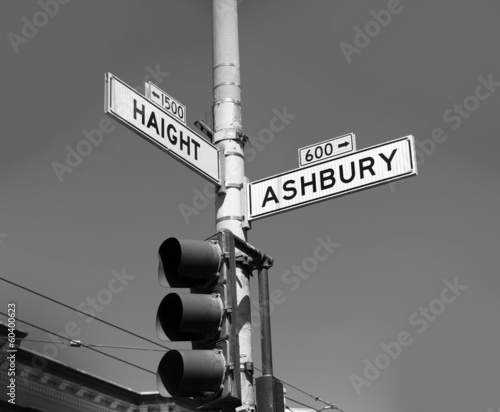 Photography San Francisco Haight Ashbury street sign junction California