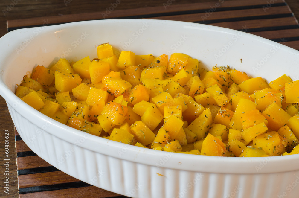 Home made baked pumpkin with rosemary Home made baked pumpkin with rosemary