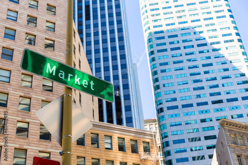 San Francisco Market Street Downtown in California