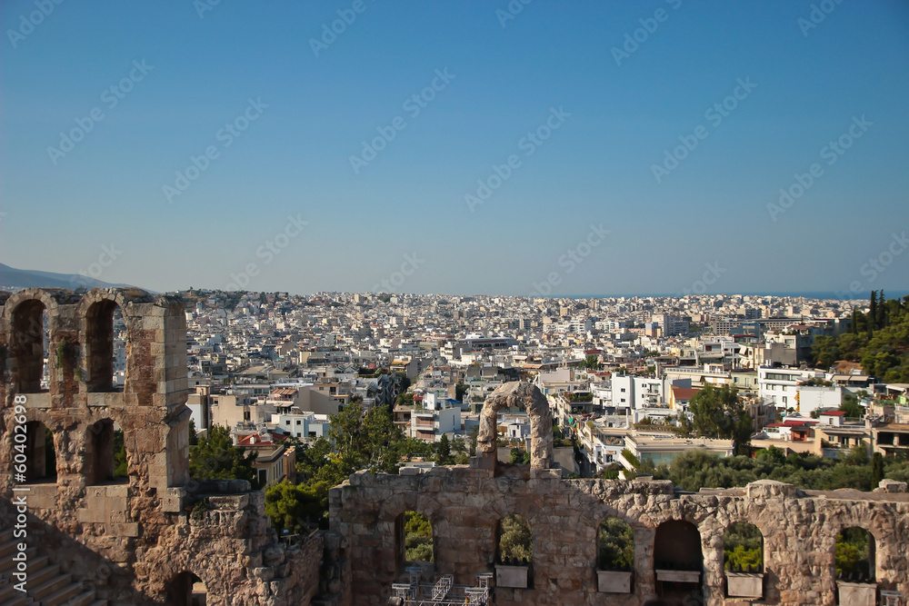 Panoramic view of Athens from Acropolis