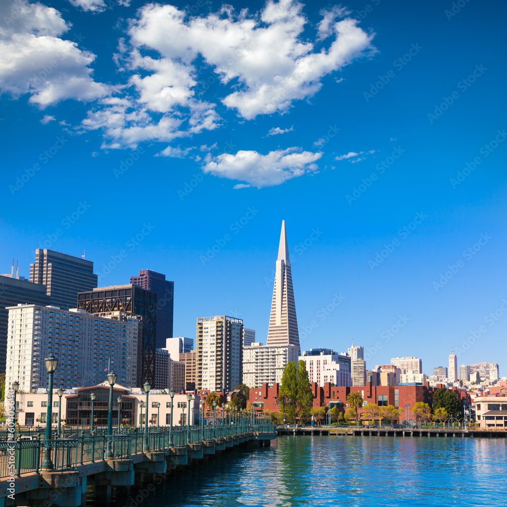 Obraz premium San Francisco downtown from pier 7 California