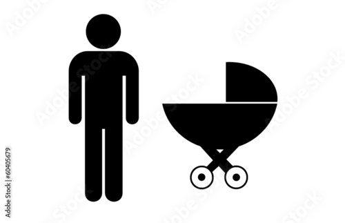 Obraz na płótnie Homme et un landau