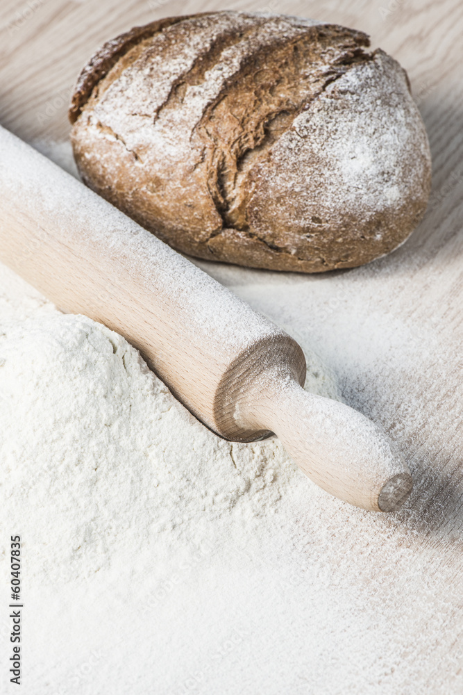 Rolling Pin and flour Rolling Pin and flour