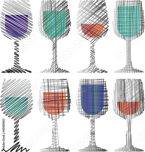 Wine glasses illustration
