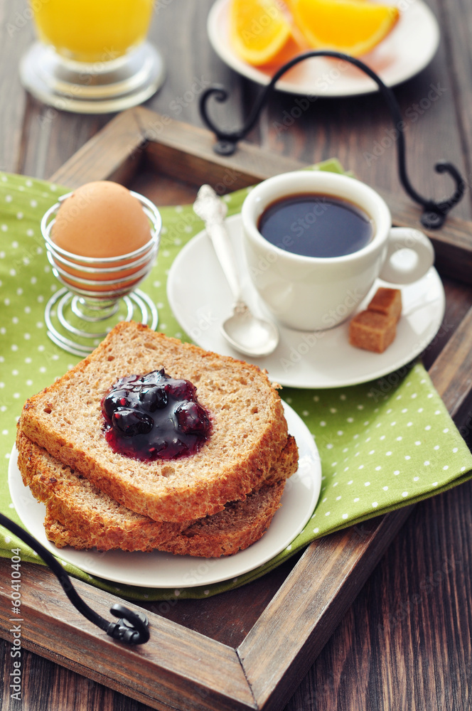 Breakfast with toast Breakfast with toast
