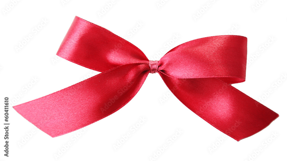 Color gift satin ribbon bow, isolated on white Color gift satin ribbon bow, isolated on white