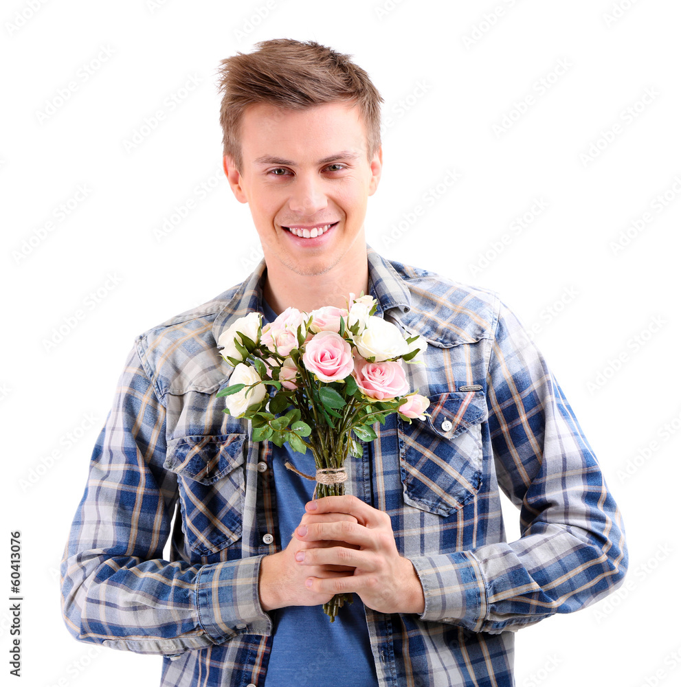 Portrait of handsome young man isolated on white Portrait of handsome young man isolated on white