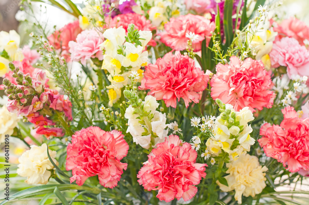 Fototapeta premium flowers bouquet arrange for decoration in home vintage style