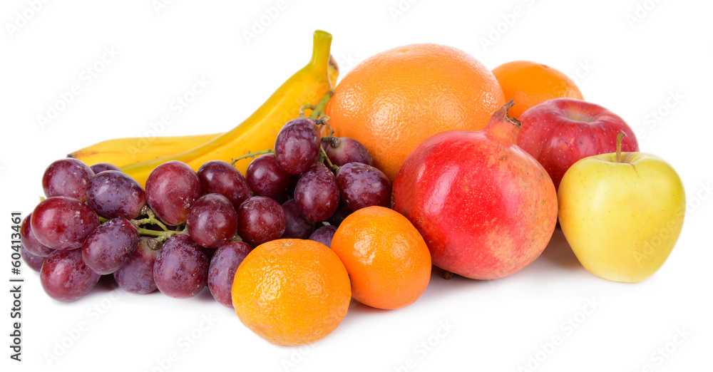 Assortment of exotic fruits isolated on white Assortment of exotic fruits isolated on white