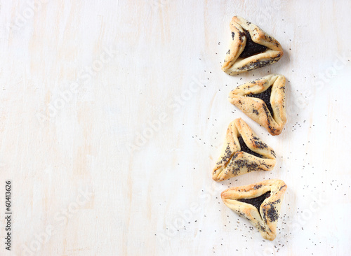 Hamantaschen cookies or hamans ears for Purim holiday celebratio