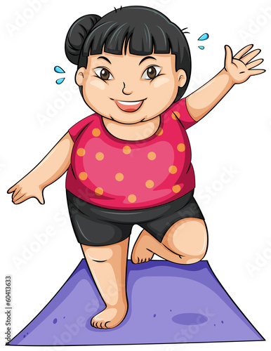 An Asian girl doing yoga