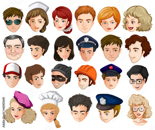 Heads of a lot of people with different professions © blueringmedia