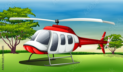A chopper landing