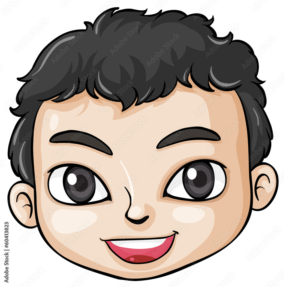 A head of an Asian boy A head of an Asian boy