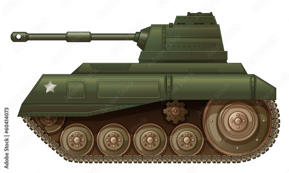 A green military tank