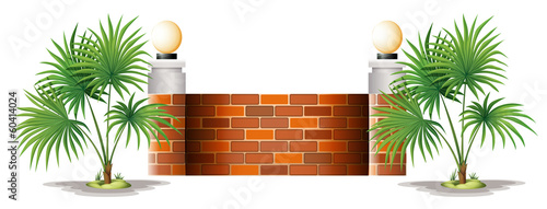 A barricade made of bricks
