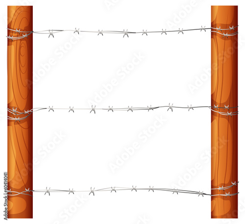 A barbwire fence