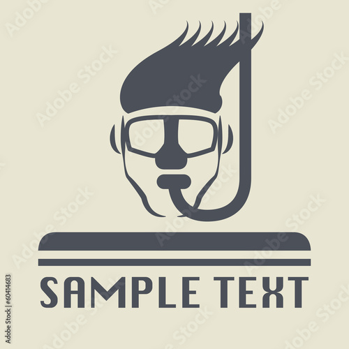 Diving icon or sign, vector illustration