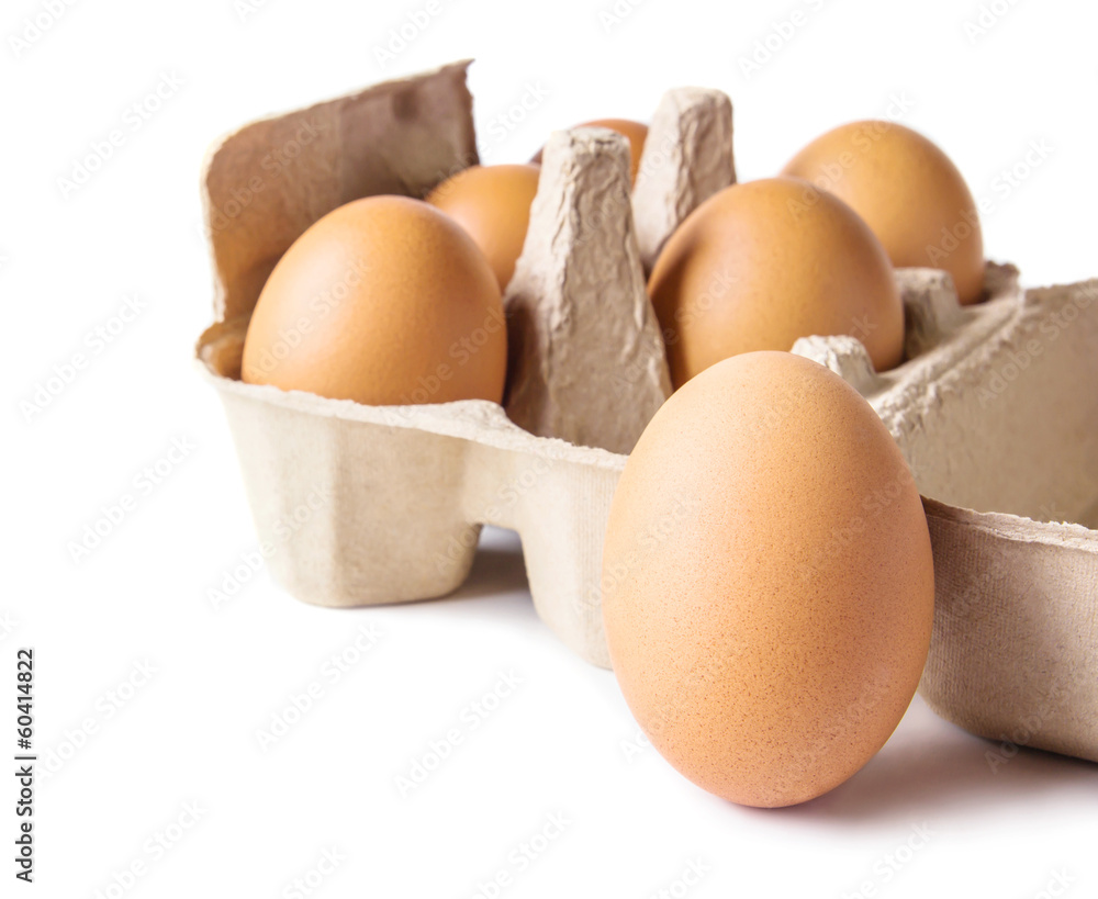 Egg box on white background Egg box on white background