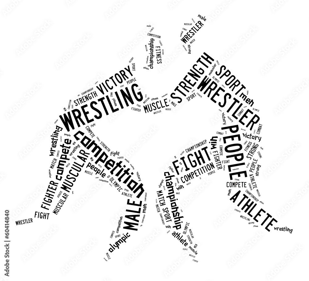 wrestling word cloud with black wordings Stock Illustration Adobe Stock