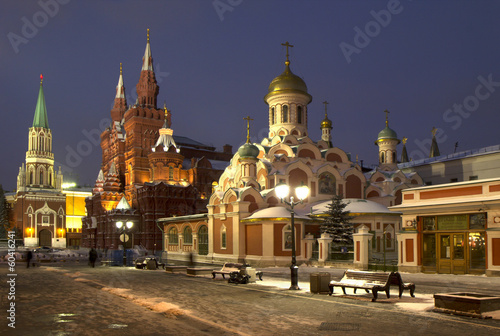 Russia. Moscow winter. The Cathedral Of The Kazan Mother Of God.